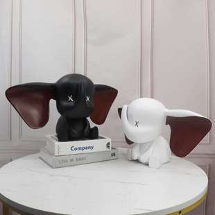 简约现代创意大耳朵小飞象可爱雕塑摆件样板间儿童房客厅家居饰品