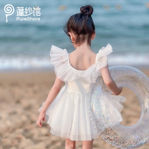 pureshare蓬纱馆小天鹅女童泳衣