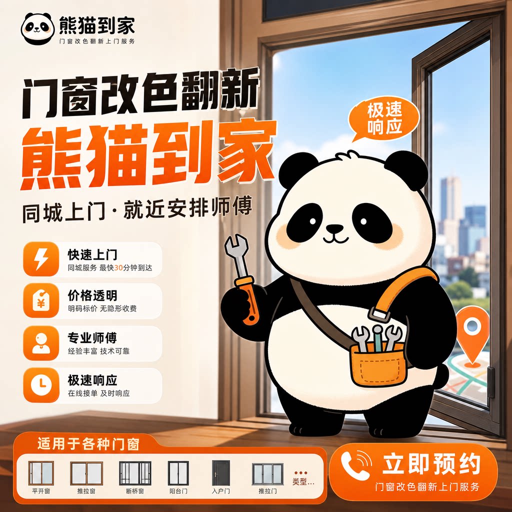 门改色翻新上门入户门木门防盗门子母门刷漆补漆窗户贴膜美容服务