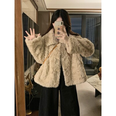 毛茸茸短外套女2025冬季