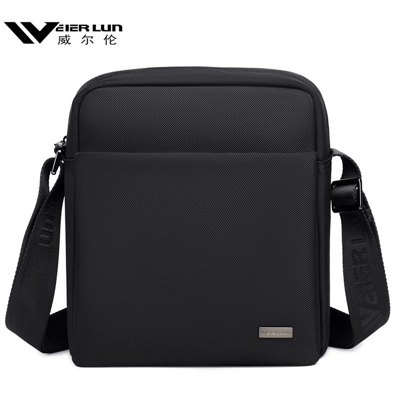 威尔伦男士竖款休闲单肩斜挎小包