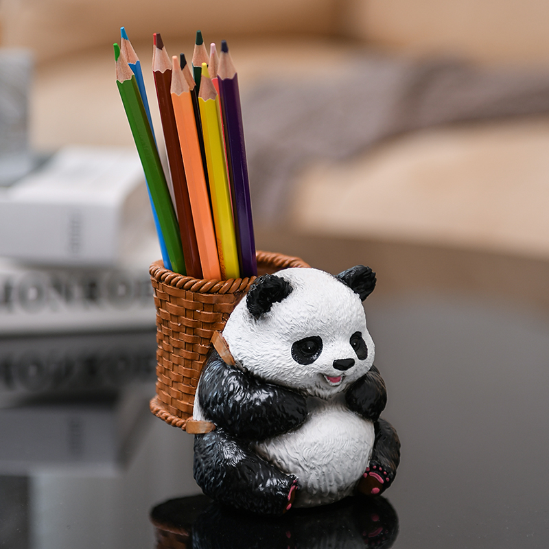 可爱熊猫笔筒学生办公室文具用品收纳盒儿童桌面摆件文创周边礼品 节庆用品/礼品 笔筒 原图主图