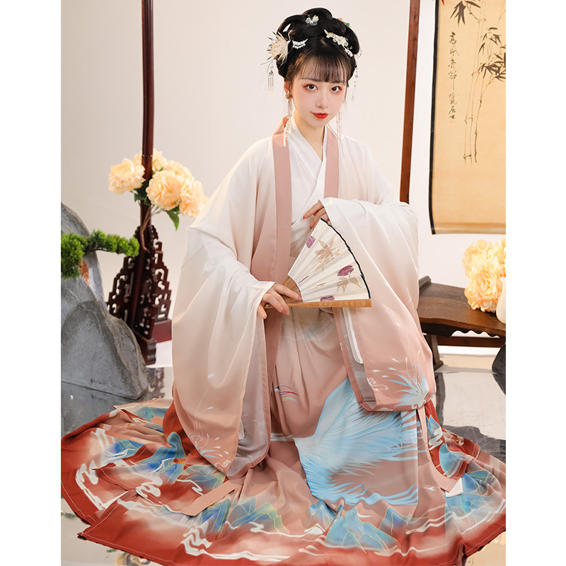 凤凰曲汉服女正品原创魏晋风齐腰襦裙晋制白菜全套中国风夏季套装
