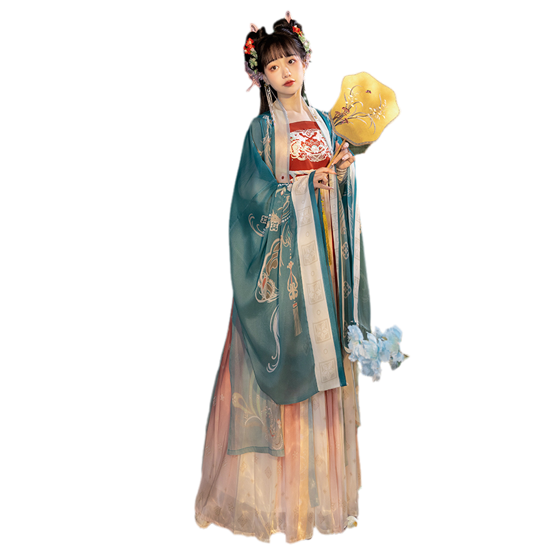 凤钗令原创诃子裙汉服女2025新款春季改良红色大袖衫仙气唐制古装