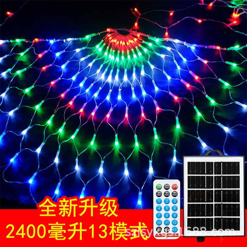 太阳能LED彩灯孔雀灯闪灯串网室内LED灯带