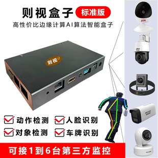 则视人工智能边缘计算AI智慧盒子火柴人动作姿态接多路监控标准版