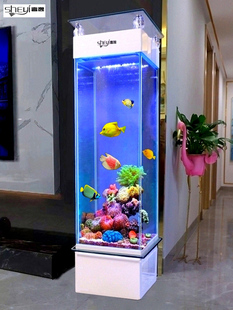 长方形落地鱼缸超白玻璃立式 免换水 奢逸鱼缸客厅小型水族箱家用