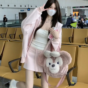 女春秋季 套装 宽松洋气减龄外套卫衣短裙两件套 300斤时尚 胖mm大码