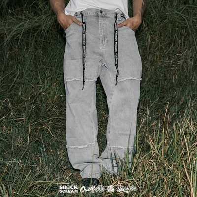 SHOCKSCREAM | 水洗弹力牛仔裤原创欧码街头街舞BBOY潮牌做旧长裤