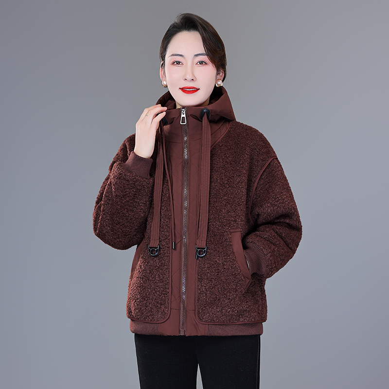 恩狐时尚百搭款式拼接连帽外套