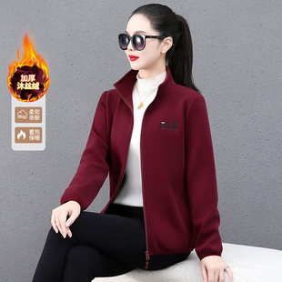 恩狐中老年宽松显瘦外套秋冬款妈妈装沐丝绒开衫上衣