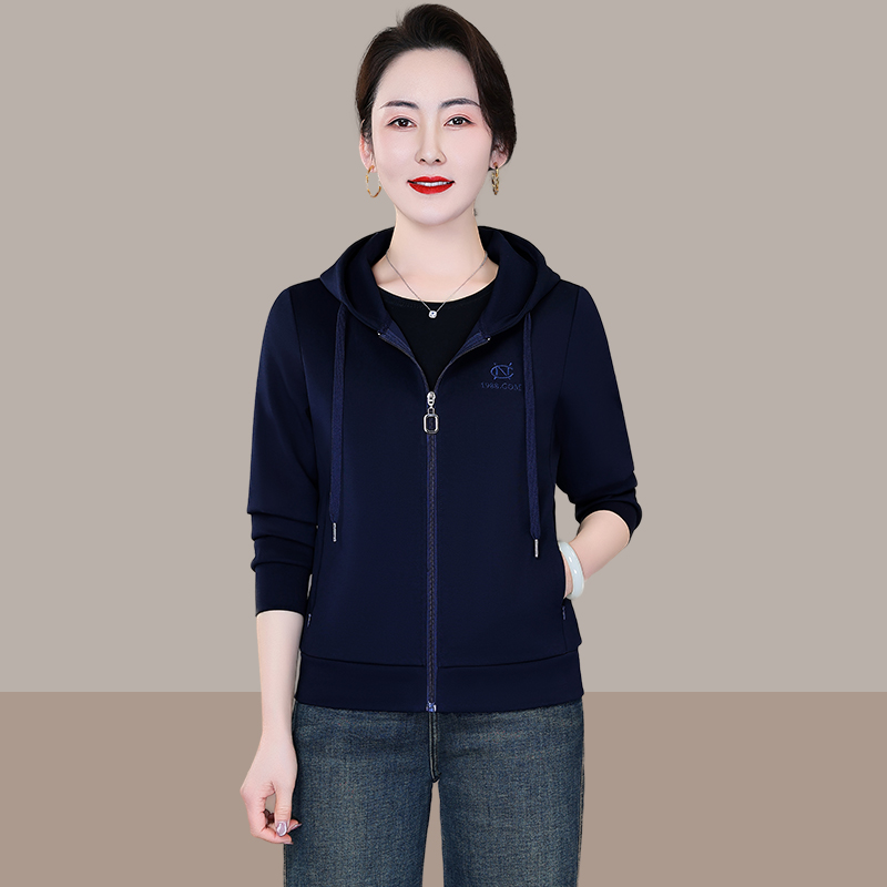 恩狐春秋装外套女高级感连帽卫衣宽松简约显瘦女装春季新款上衣