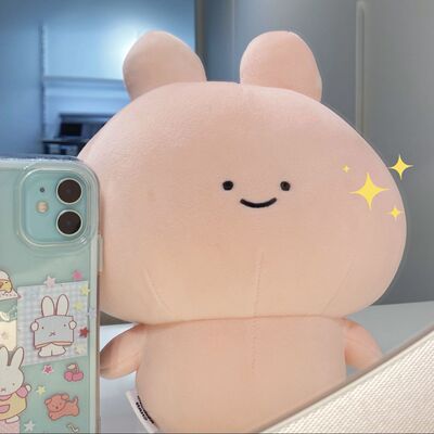阿莎咪米超萌超软粉红兔子公仔