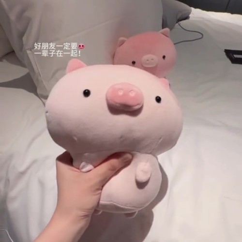 治愈系可爱斑点小猪毛绒公仔