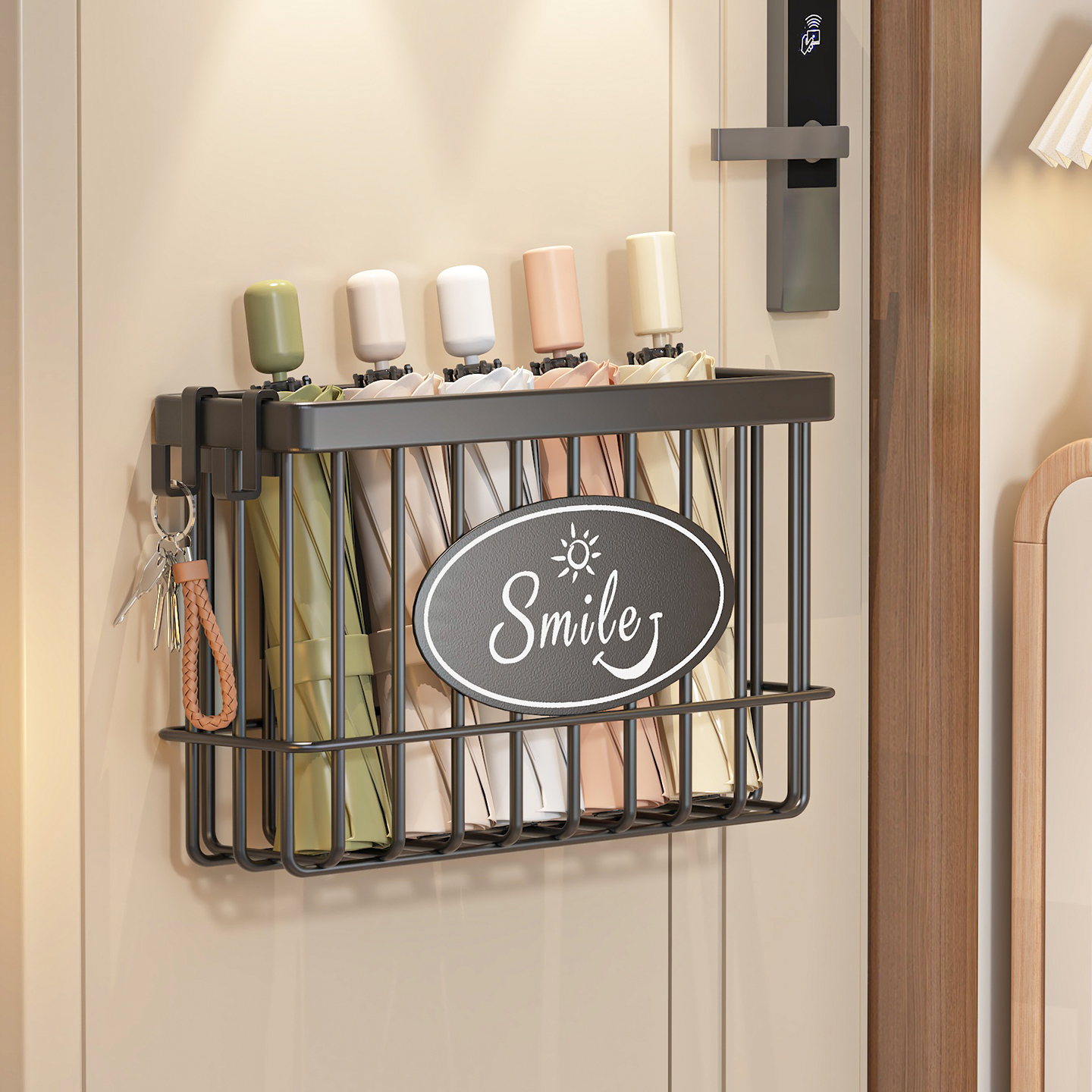 高颜值壁挂雨伞架收纳置物架