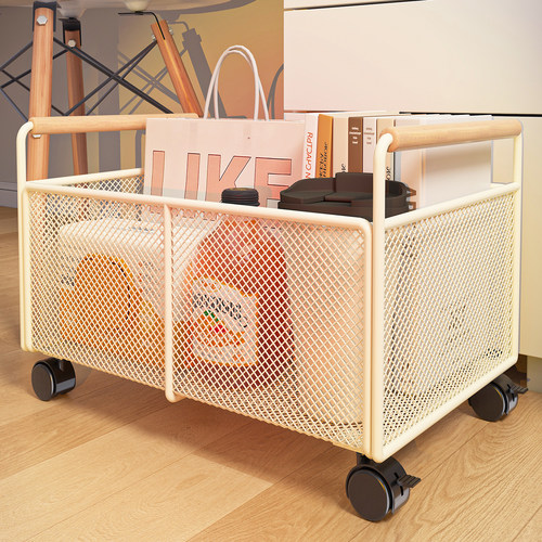 书本书桌置物架学生开学好物装书收纳架教室放书箱子可移动小推车