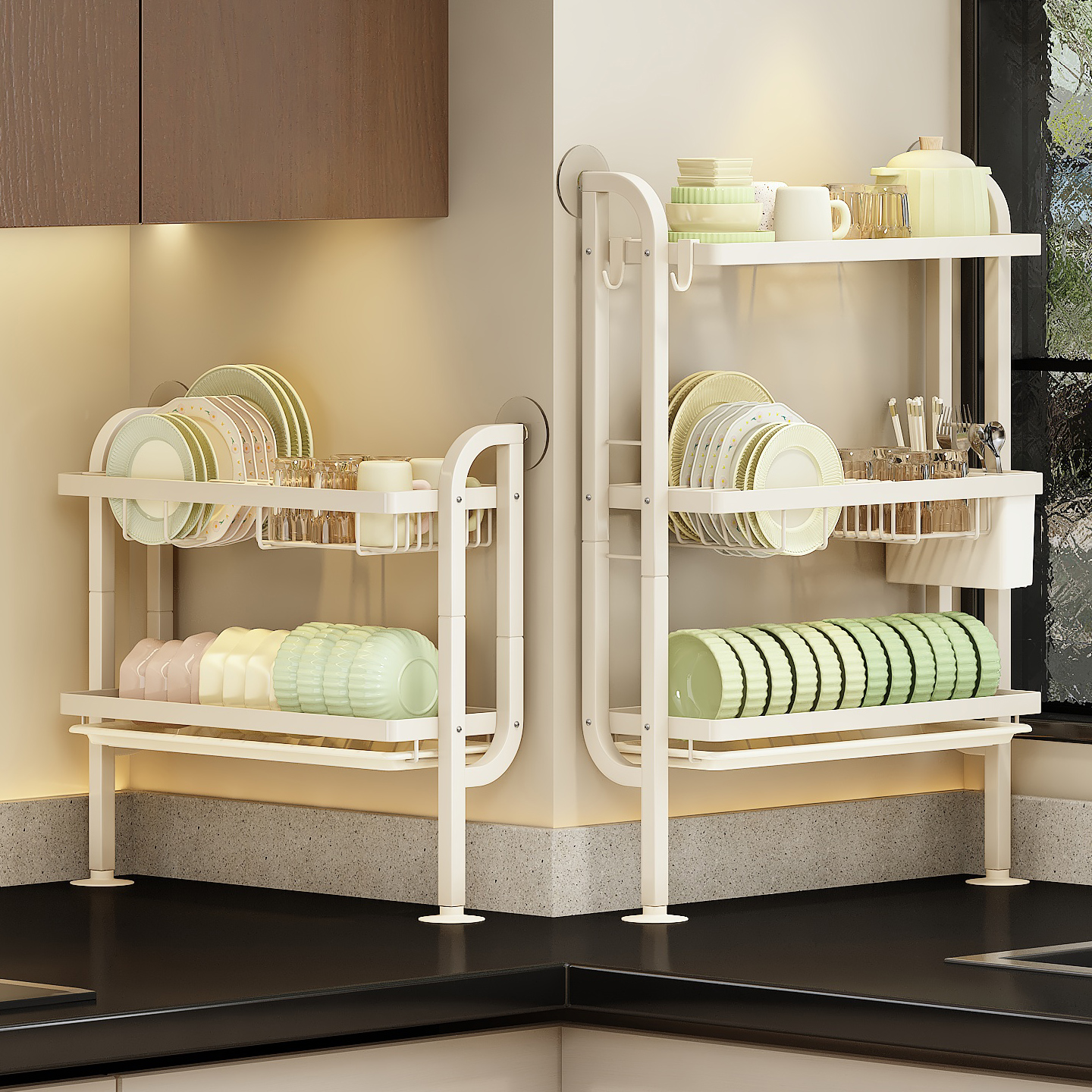 洗碗池水槽沥水架窄边碗碟架