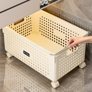 柜下篮子脏衣篓浴室带轮放脏衣服神器脏衣篮推车家用卫生间洗衣篮