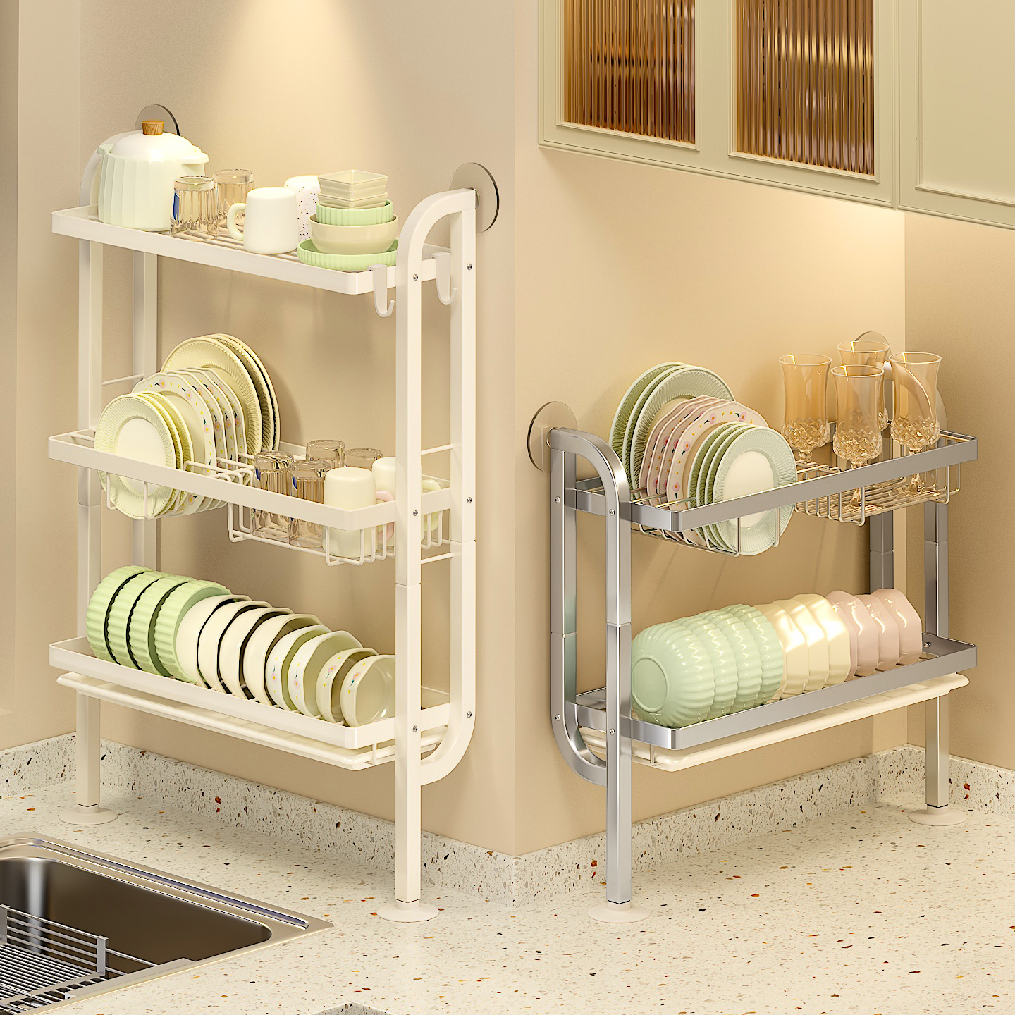 洗碗池水槽沥水架窄边碗碟架