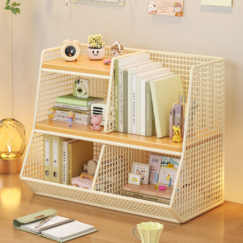 桌面书架儿童绘本架宝宝读物置物架多功能分层书立架图书整理收纳