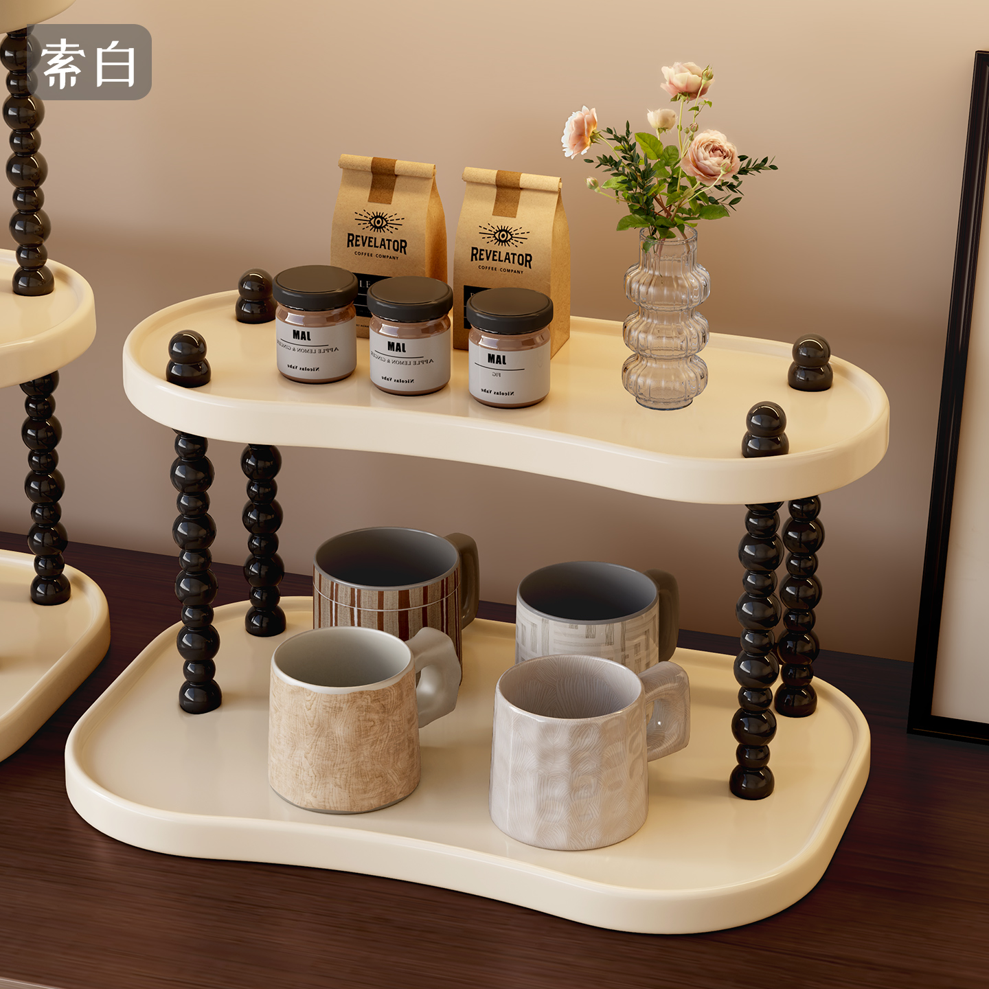 桌面杯架高级感轻奢杯子收纳置物架水杯茶杯收纳架咖啡杯马克杯架
