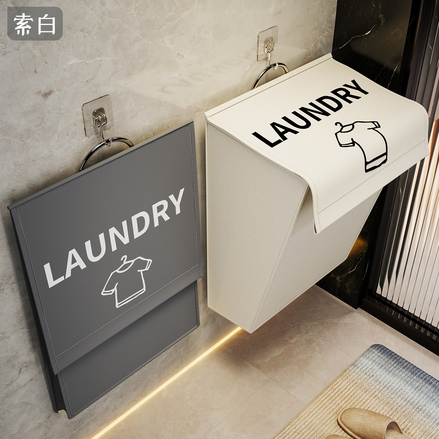 卫生间壁挂脏衣篓脏衣篮可折叠浴室洗澡时放衣服神器脏衣服收纳筐