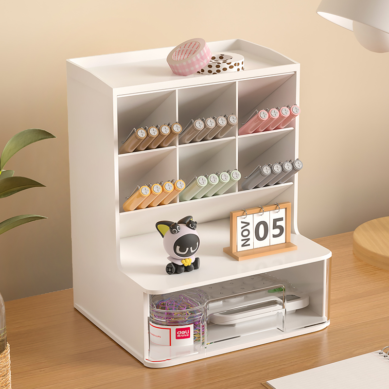 斜插式大容量笔筒桌面收纳盒