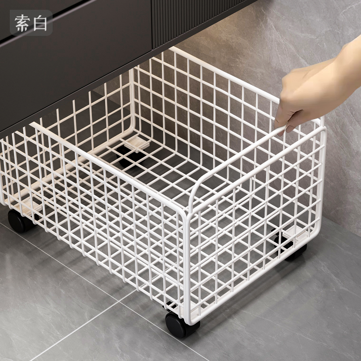 可移动脏衣篮家用卫生间放脏衣服收纳筐带轮小推车置物架洗衣篮子