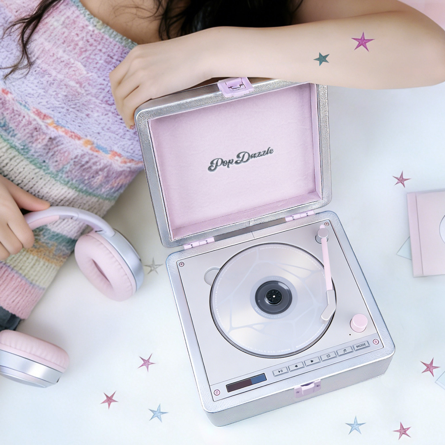 TINYL POPDAZZLE 酷银复古cd机蓝牙一体音响光盘光碟播放器唱片机