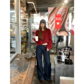 辰米范 女低腰宽松显瘦百搭阔腿休闲裤 现货7折 蓝色直筒牛仔裤