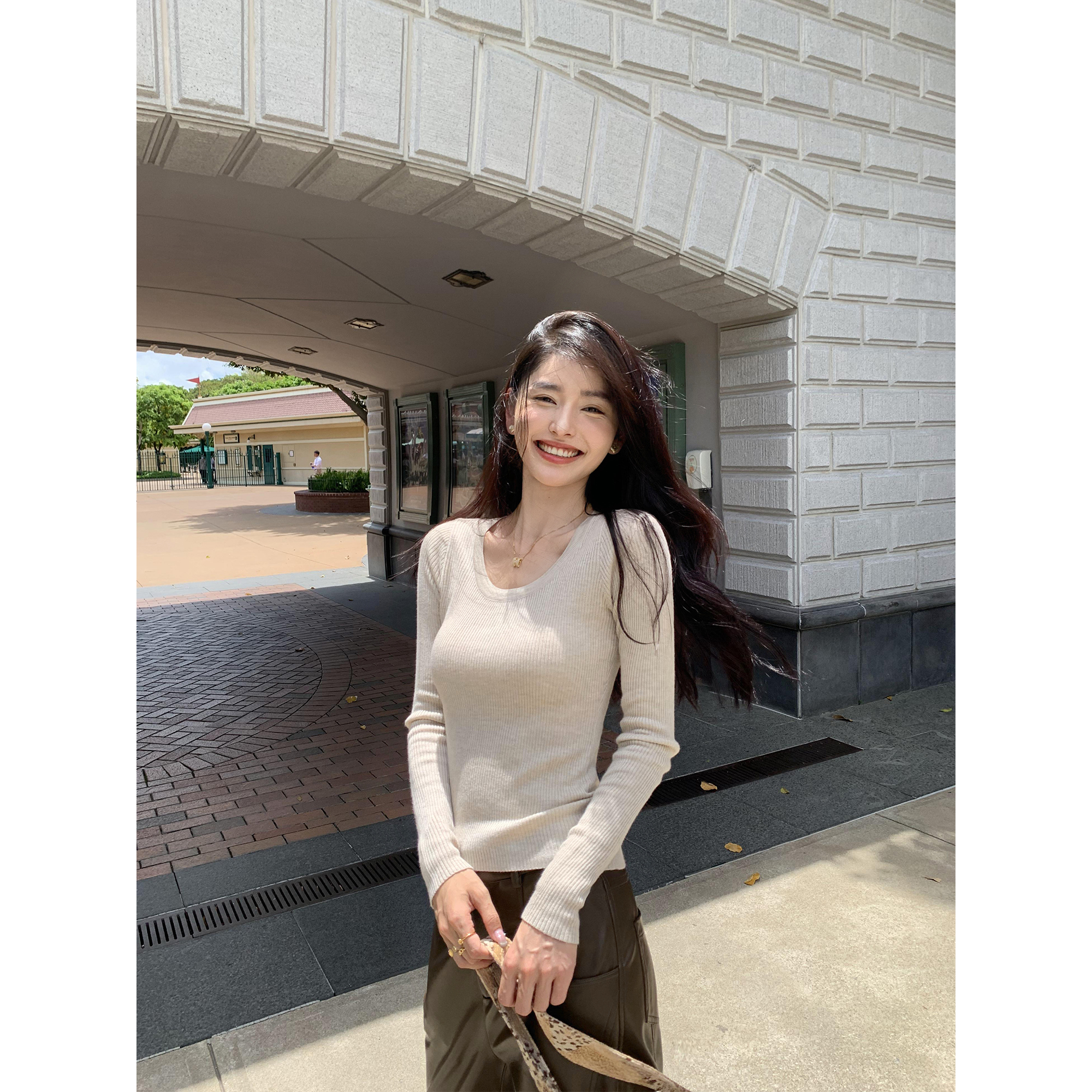 针织衫女修身内搭上衣