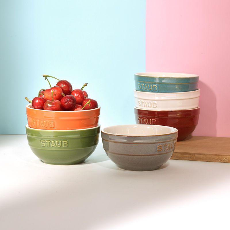 stub合多彩陶staub930瓷米饭碗件套小碗套装组家用6汤碗餐a具吃饭