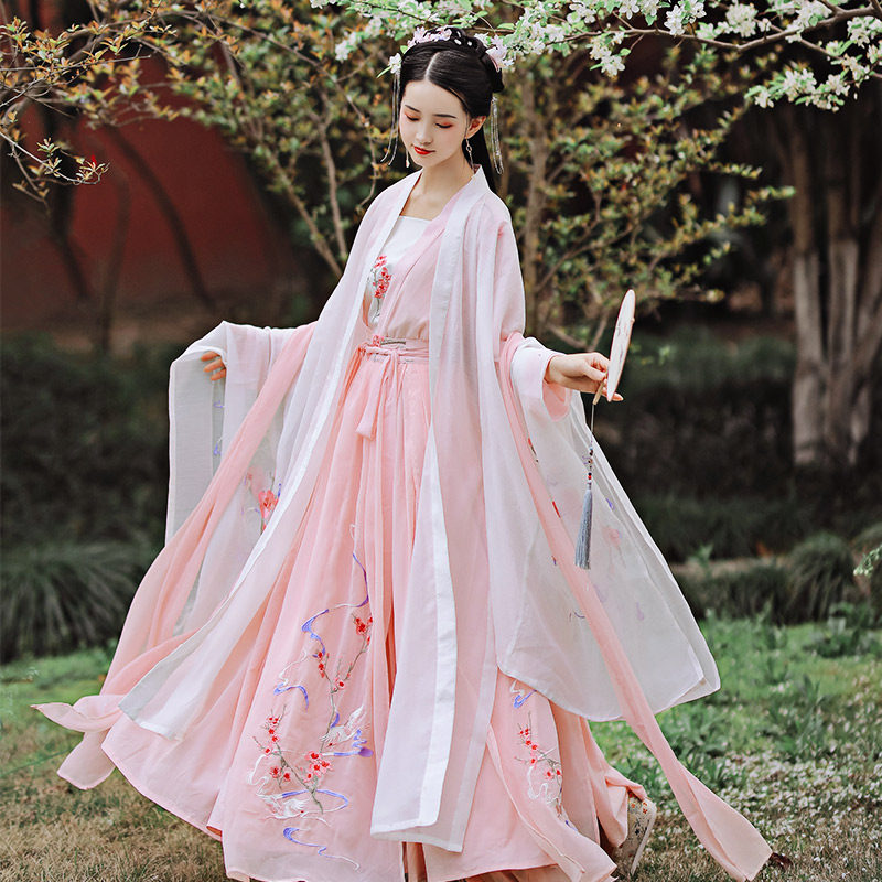 画扇【醉桃溪】原创汉服女正品对襟齐腰襦裙重工刺绣大袖日常6米