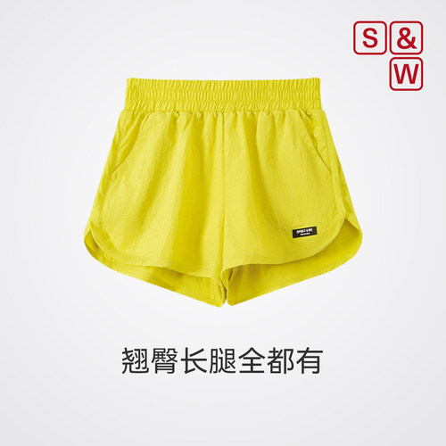SW速惟运动短裤女夏轻薄透气防走光假两件宽松跑步健身瑜伽裤