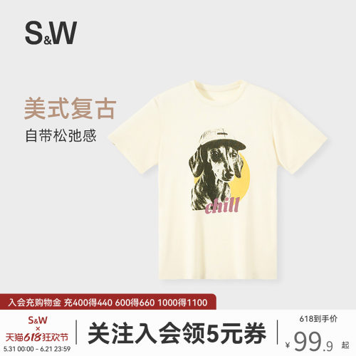 美式复古短袖女t恤小个子显瘦