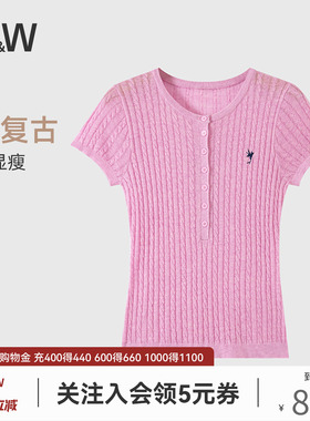 SW速惟短袖女针织衫夏薄款正肩圆领百搭上衣修身显瘦T恤2026新款