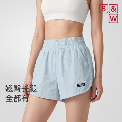 SW速惟运动短裤女夏轻薄透气防走光假两件宽松跑步健身瑜伽裤