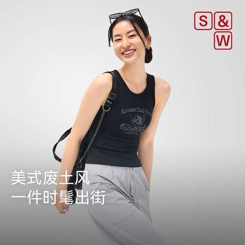 SW速惟美式复古运动背心女外穿
