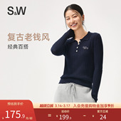 SW速惟复古毛衣慵懒高级感女秋冬保暖套头毛针织衫 外穿2025新款