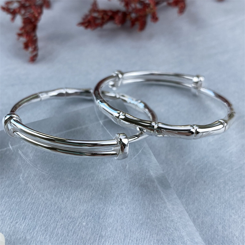 FOOT SILVER BRACELET BABY 999 BAMBOO BABY BRACELET CHILDREN BOYS AND GIRLS FULL MOON SILVER JEWELRY GIFT YEAR OLD