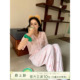 夏休闲可外穿家居服套装 馨帮帮Homedress 甜美蝴蝶结条纹睡衣女款