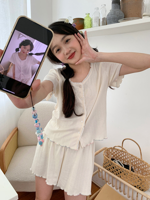 sinbounboun睡衣螺纹短袖家居服