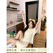 亲肤透气短袖 蕾丝花边小熊睡衣女夏季 家居服 法式 馨帮帮Homedress