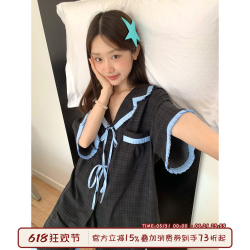 馨帮帮Homedress花边蝴蝶结睡衣