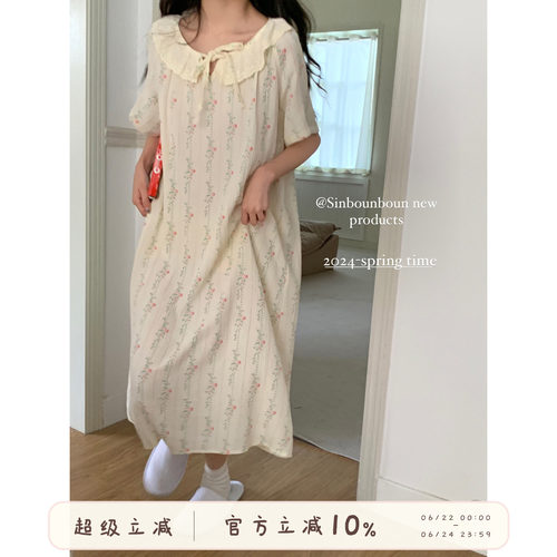 Sinbounboun睡裙甜美碎花睡裙