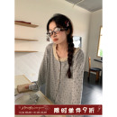 馨帮帮Homedress 甜美蕾丝圆领小熊睡衣女秋冬德绒磨毛家居服套装