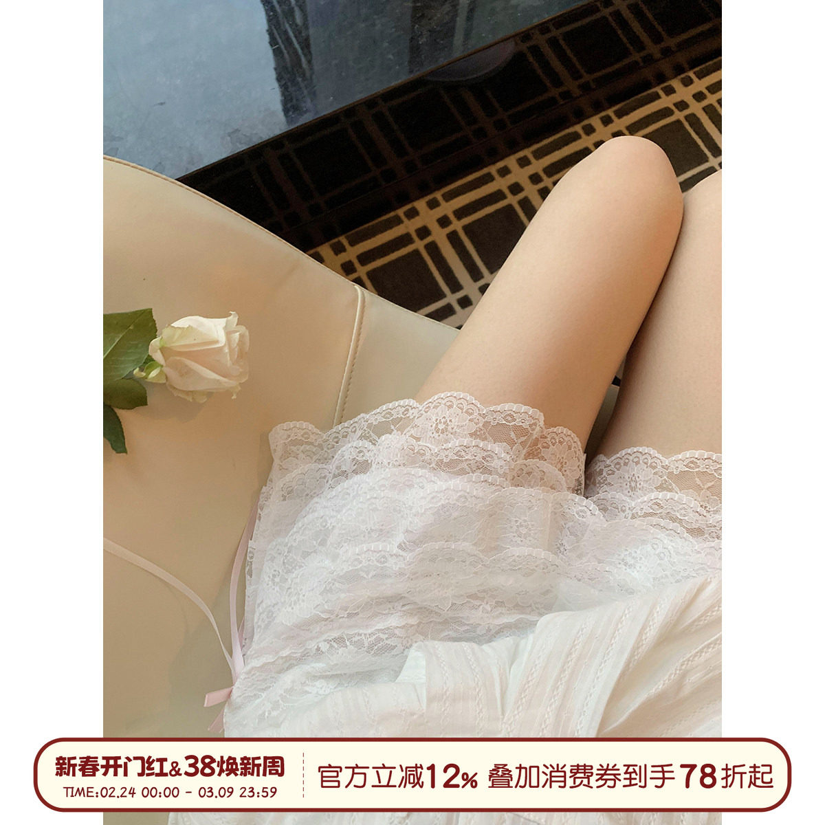 馨帮帮蝴蝶结蕾丝安全裤女夏季薄款宽松蛋糕短裤外穿防走光打底裤 - Sinbounboun Homedress馨帮帮出品