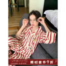 舒适休闲家居服套装 馨帮帮Homedress 可爱卡通小狗条纹睡衣女秋季
