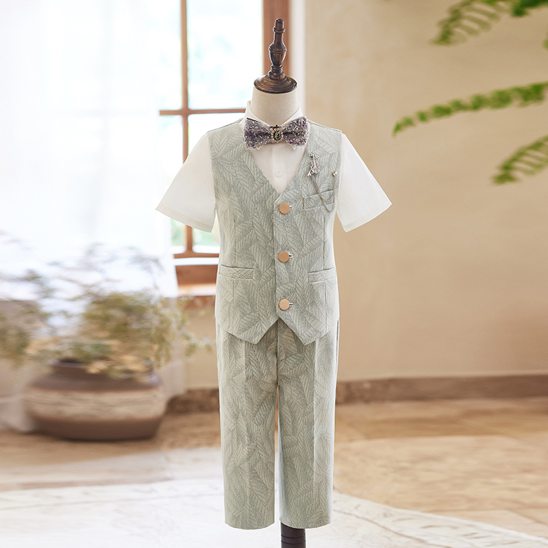 夏季马甲西服三件套英伦风