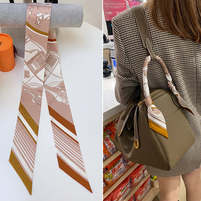 桑蚕丝包包丝巾缠包带斜角法式